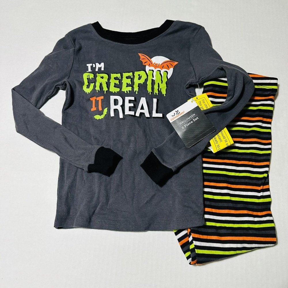 Boys Size 7 Halloween Pajamas Im Creepin It Real - Snug Fit